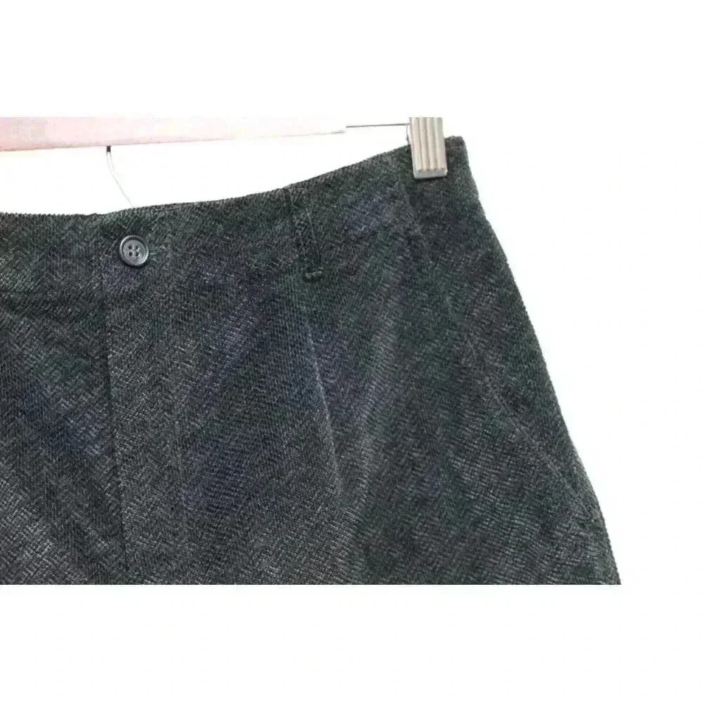 Talbots Velvet Chino Pants Size 8 Chevron Black Cotton Pleated Business Casual - Picture 5 of 12